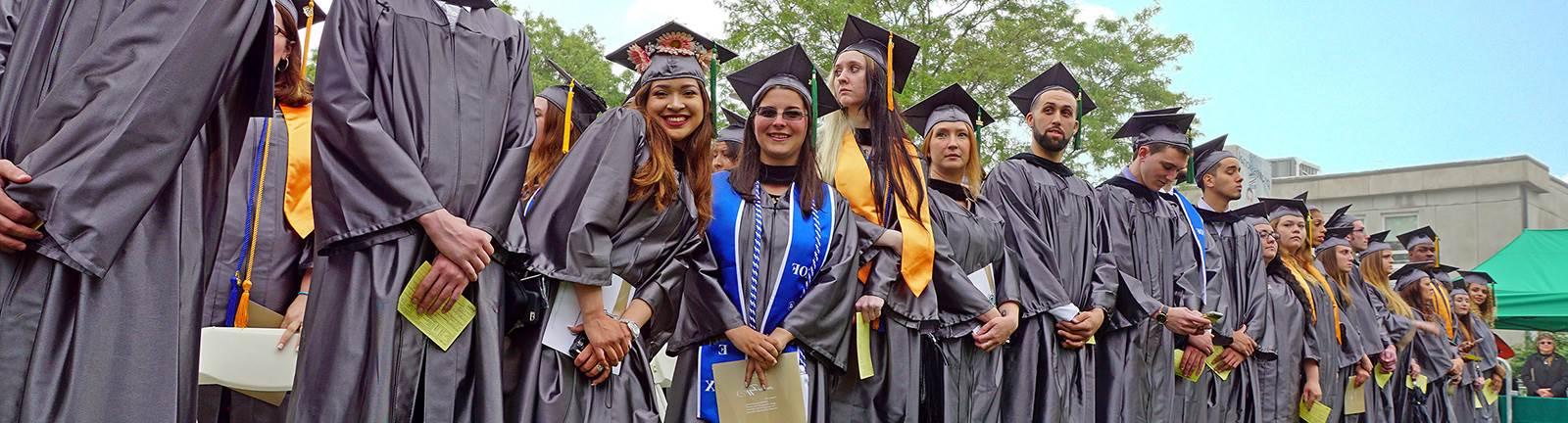 students in cap and gown